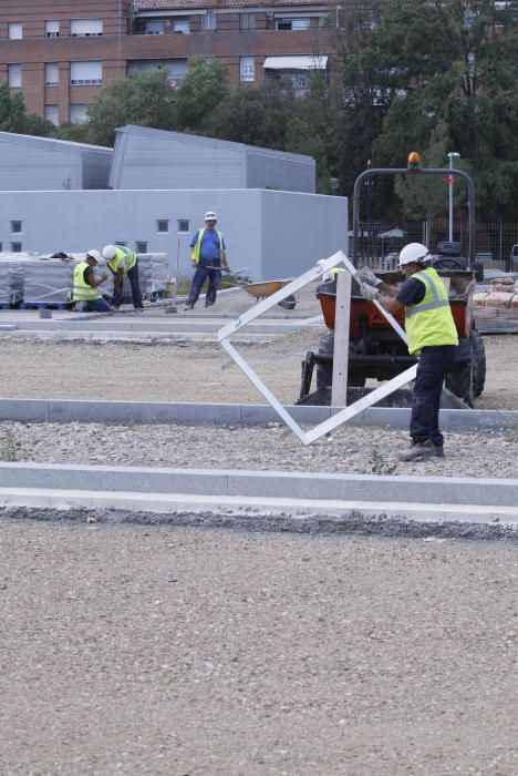 Obres al parc Central després d'una aturada de quinze dies