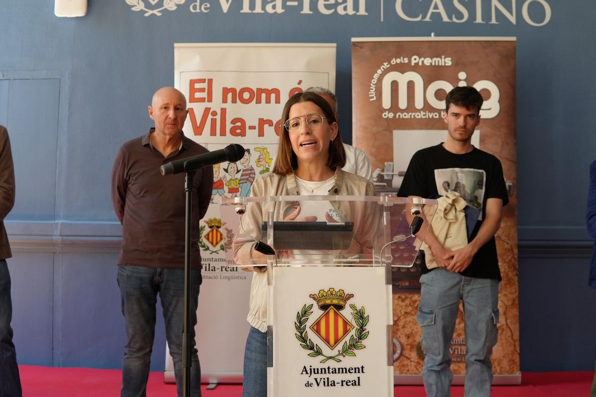 La regidora de Normalització Lingüística, Noelia Samblás, en un moment de la seua intervenció.