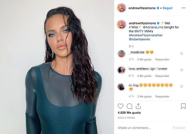 El 'beauty look' de Adriana Lima en los MTV Video Music Awards 2019