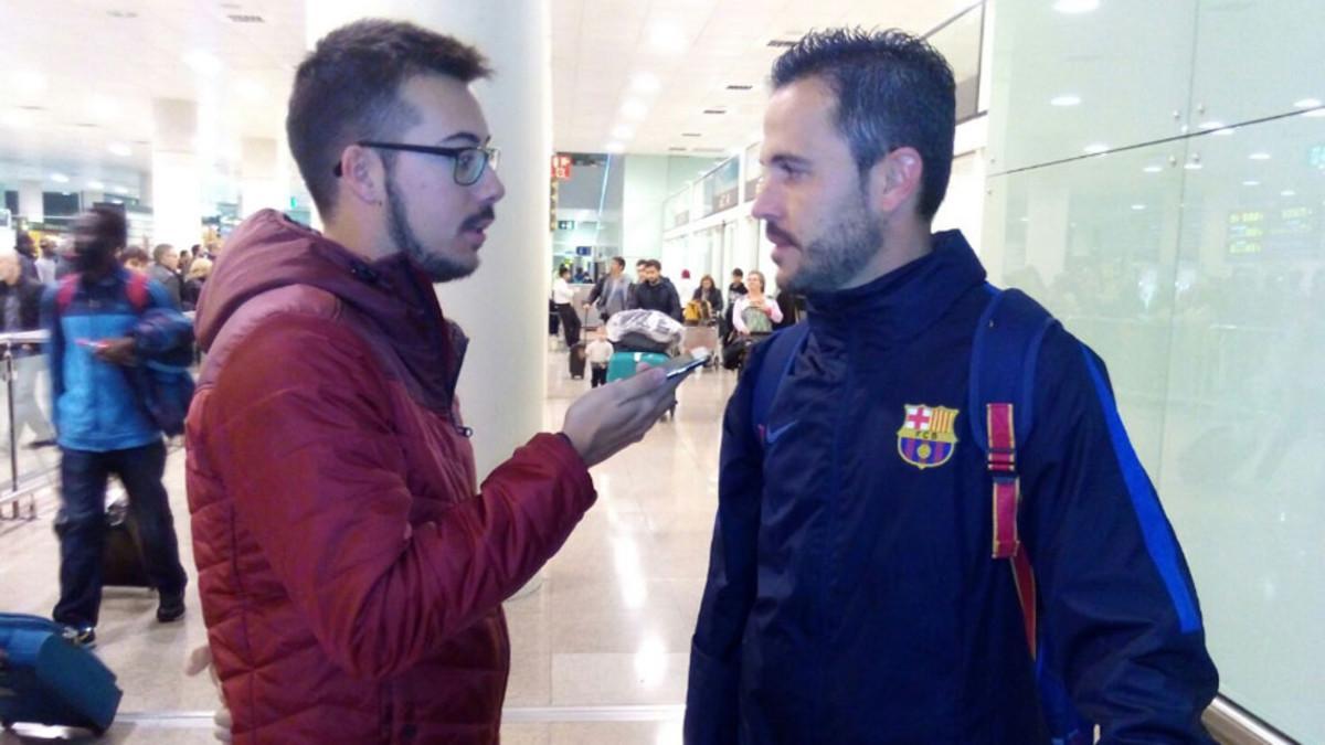 Sergi Milà, entrevistado por SPORT, al aterrizar en Barcelona