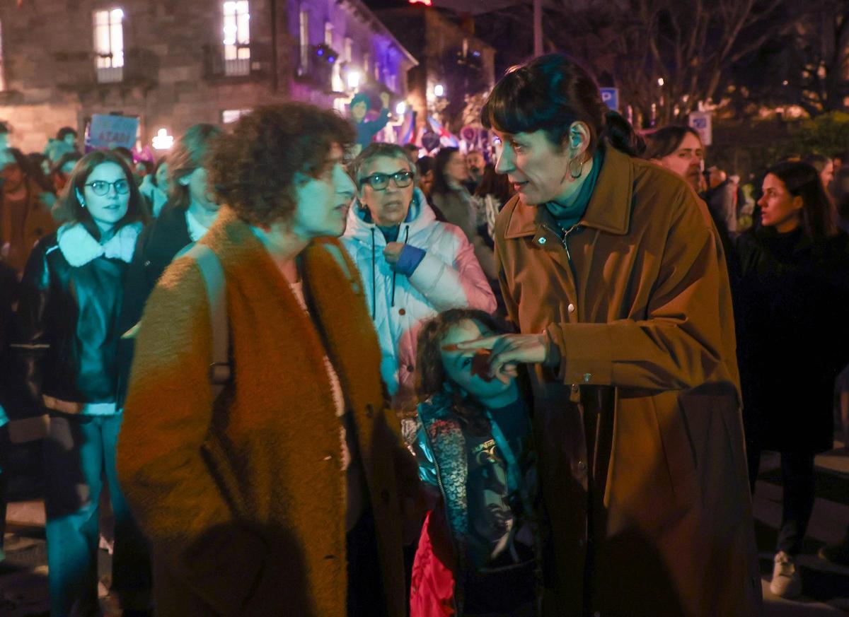 Ana Pontón, na manifestación do 8M en Compostela.