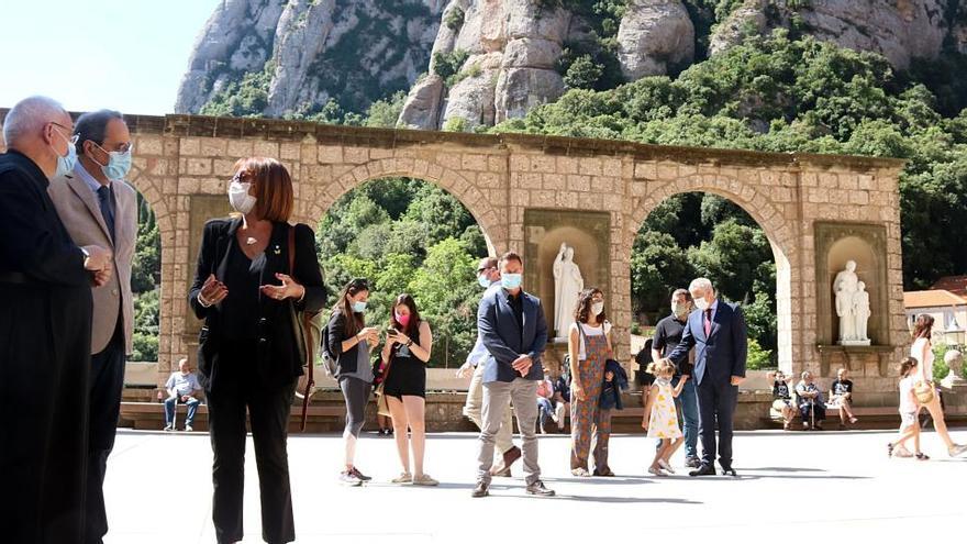 Pla general de la visita que el president de la Generalitat, Quim Torra, ha dut a terme a Montserrat
