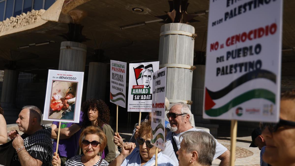Protesta contra Israel en la Asamblea Regional