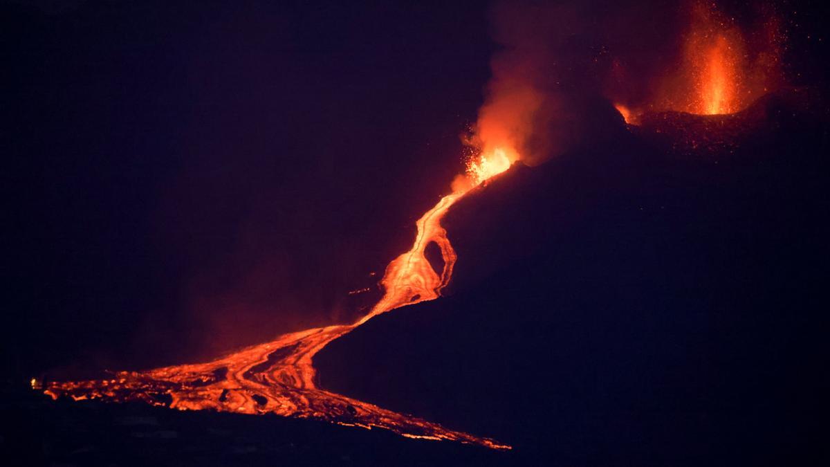 Eruption of a volcano in La Palma