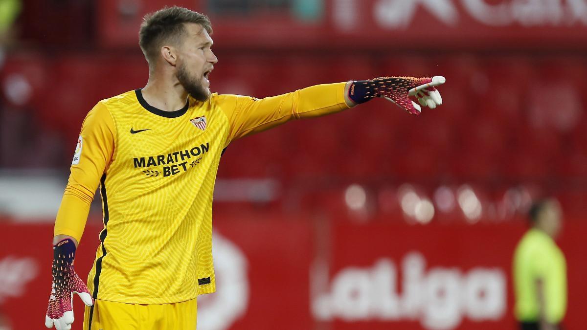 Vaclik, durante uno de sus últimos partidos con el Sevilla