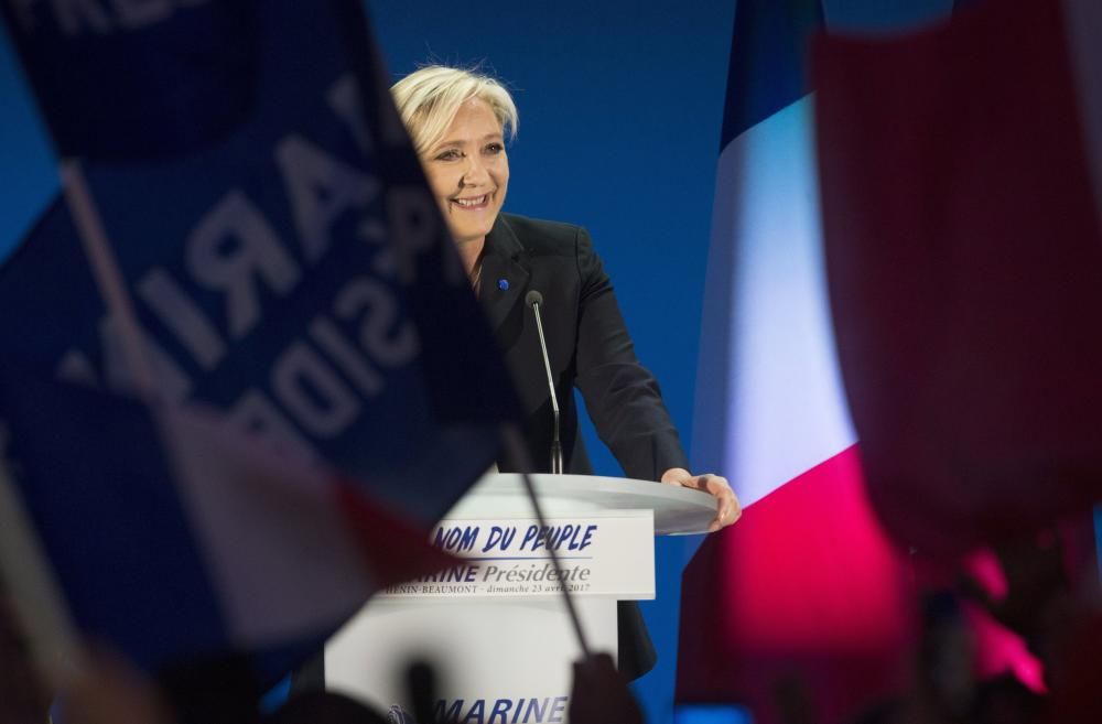 Marine Le Pen celebra el resultado electoral