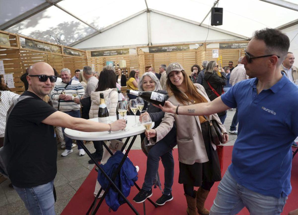 Un grupo de amigos brinda con espumoso. | NOÉ PARGA