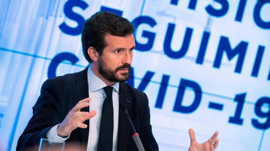 El líder del PP, Pablo Casado