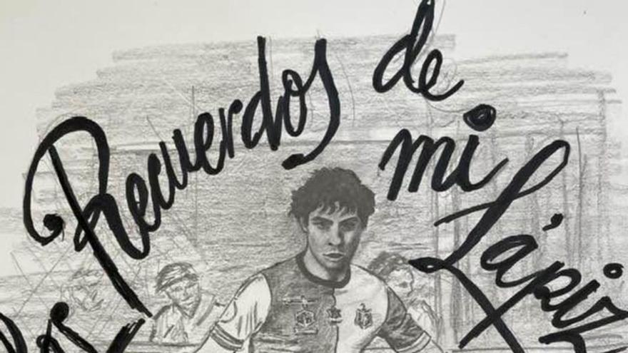 Dibujo dedicado al jugador Guti, del Tuilla. | J. L. IGLESIAS LUELMO