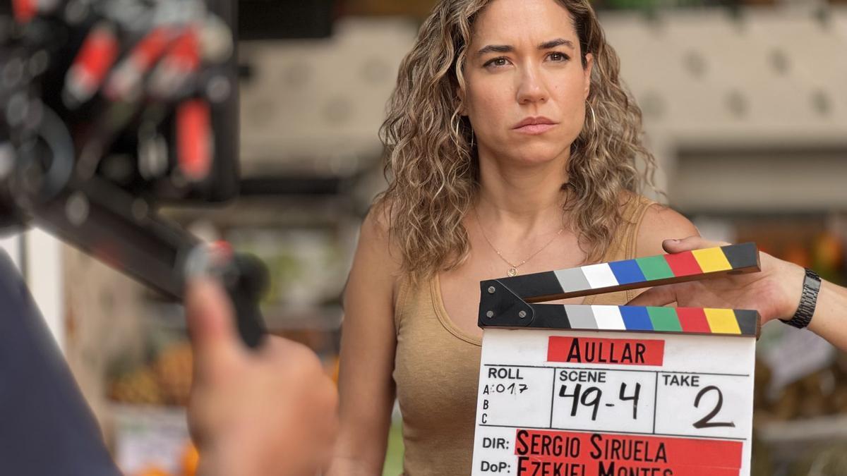 Elena Martínez, en el rodaje de 'Aullar'