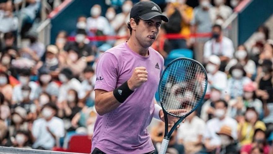 Jaume Munar celebra un punto en el Rakuten Japan Open