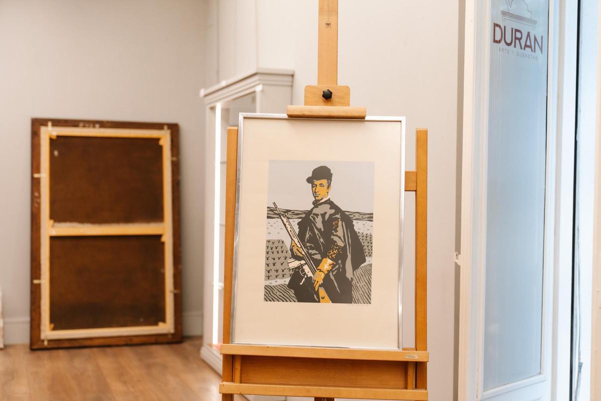 Serigrafía de Equipo Crónica 'El Vigilante' (1967), que rinde homenaje al 'Retrato del Cardenal Infante Don Fernando de Austria cazador' de Diego Velázquez