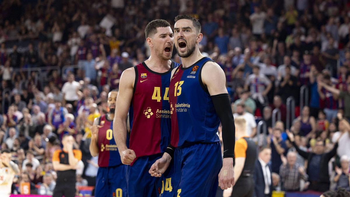 Tomas Satoransky celebra una canasta en el tercer partido ante el Mónaco.