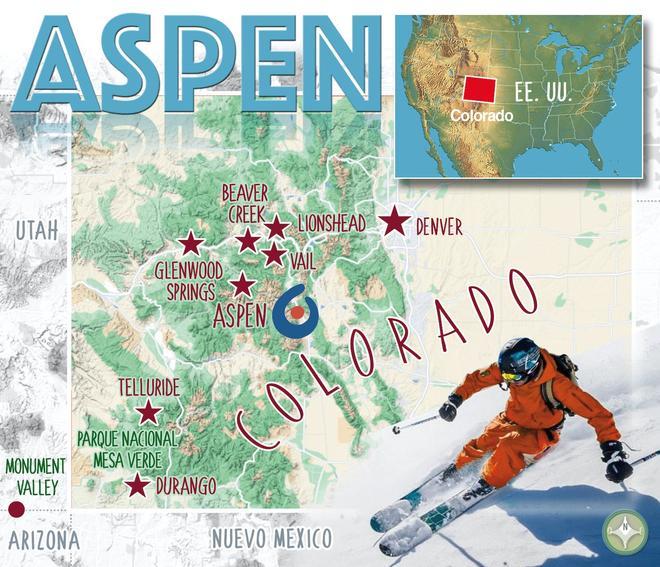 Aspen, mapa