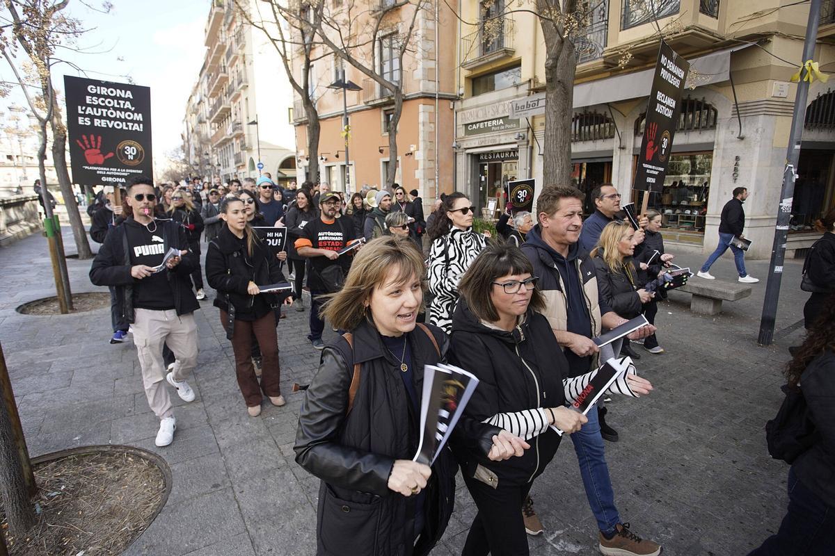 Les imatges de la manifestació dels treballadors autònoms Les imatges de la manifestació dels treballadors autònoms