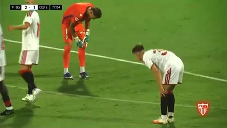 La cantera tira del carro en el Sevilla FC - Ceuta con este golazo