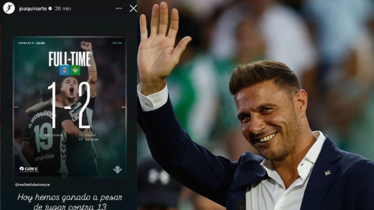 El mensaje de Joaquín por Instagram, enfadado por el arbitraje del Espanyol 1-2 Betis