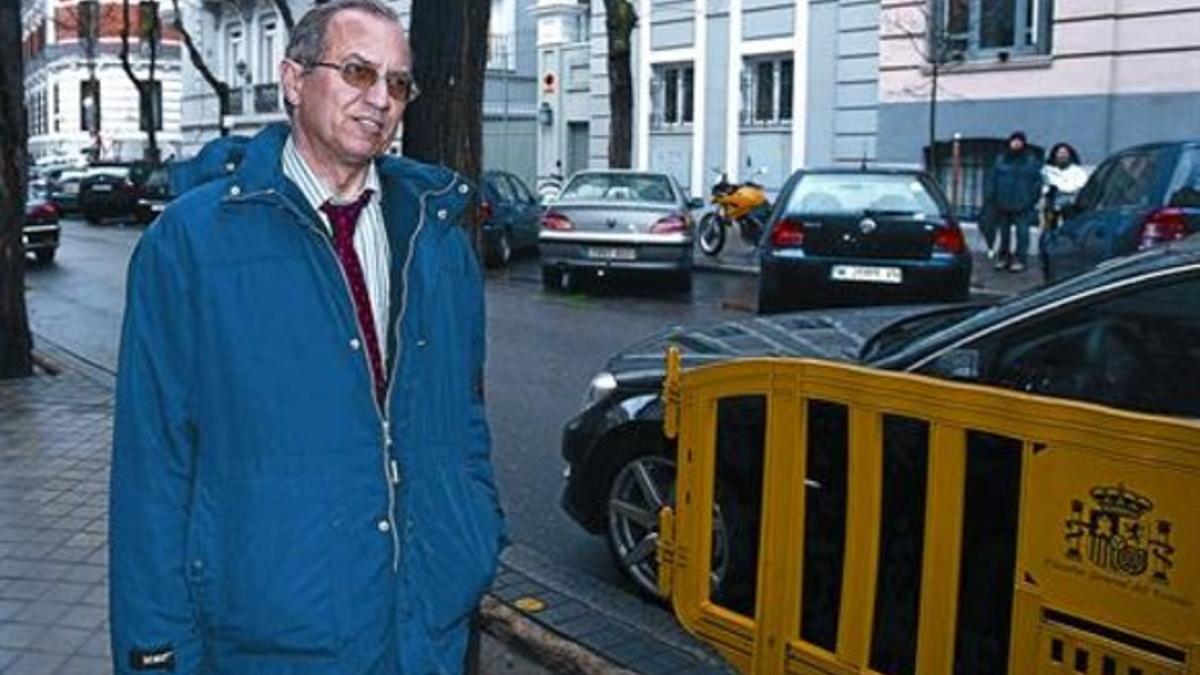 Martín Rodríguez Sol, a su llegada a la Fiscalía General del Estado, ayer en Madrid.