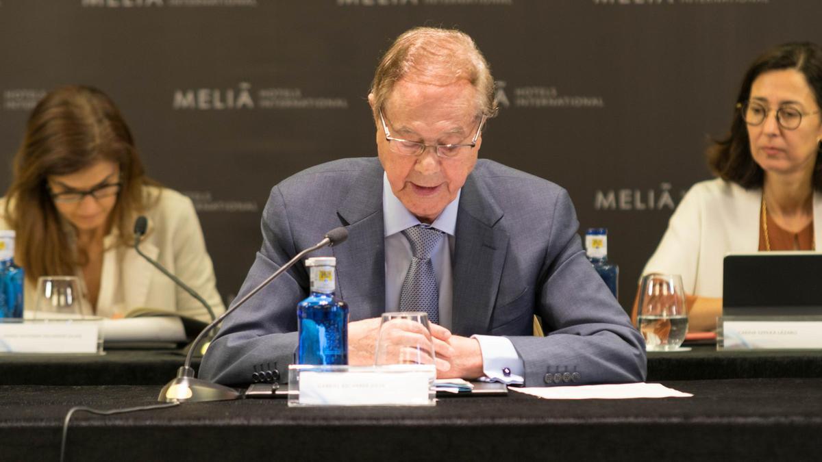 Gabriel Escarrer Julià, en una junta general de accionistas.