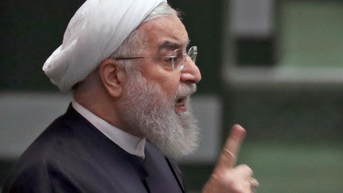 El presidente de Irán, Hassan Rohaní, en el Parlamento en Teherán.