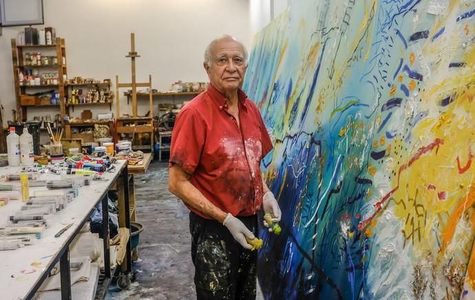 Las Palmas de Gran Canaria. El pintor Félix Juan Bordes en su estudio.  | 25/09/2019 | Fotógrafo: José Carlos Guerra