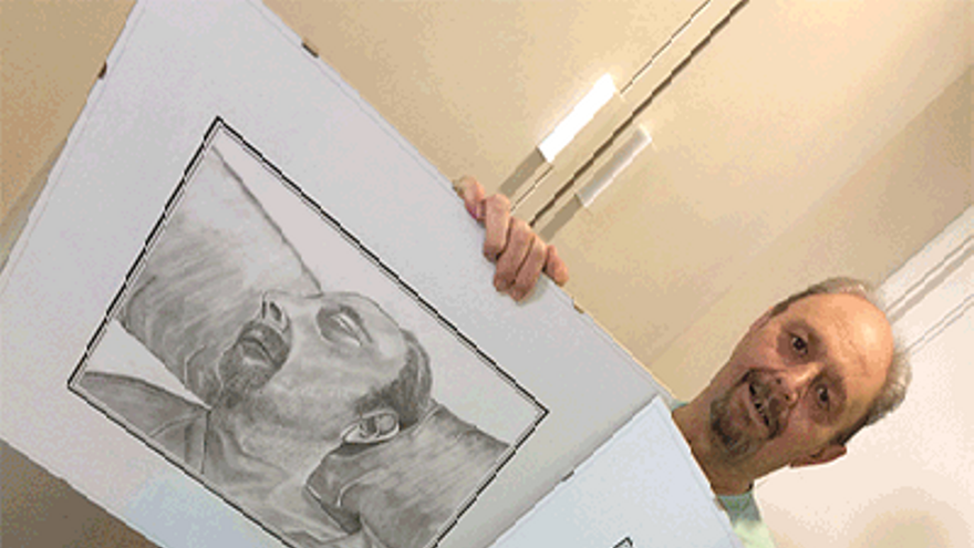 Un extremeño expone sus pinturas en el hospital donde está ingresado desde hace diez meses