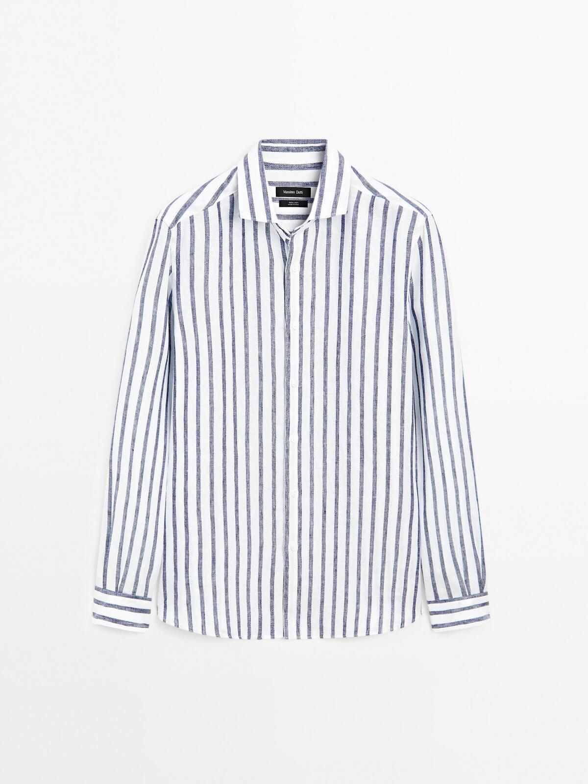 Camisa de rayas azules de Massimo Dutti