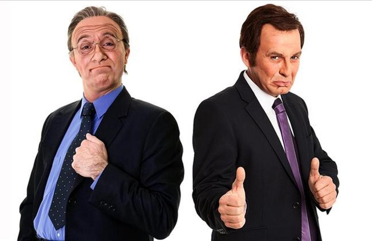 Pep Plaza, com a Florentino Pérez, i Queco Novell, com a Sandro Rosell. Pep Plaza, com a Florentino Pérez, i Queco Novell, com a Sandro Rosell.