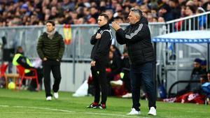 David Navarro, en el Ibercaja Estadio en el partido ante el Almería.