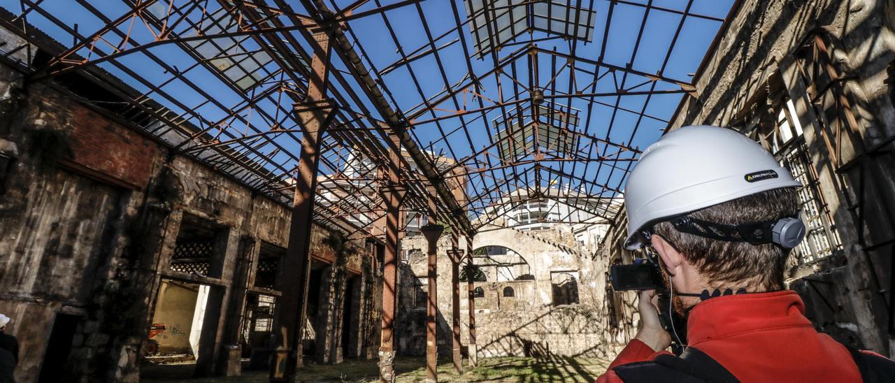 Interior del complejo de la manzana de Rodes, que albergará entre otras instalaciones el Centro de Desarrollo Turístico de Interior.