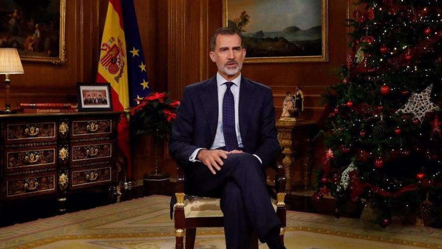 Felipe VI, durante uno de sus discursos de Navidad.