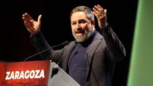 El presidente de Vox, Santiago Abascal, en un acto de España Decide en Zaragoza
