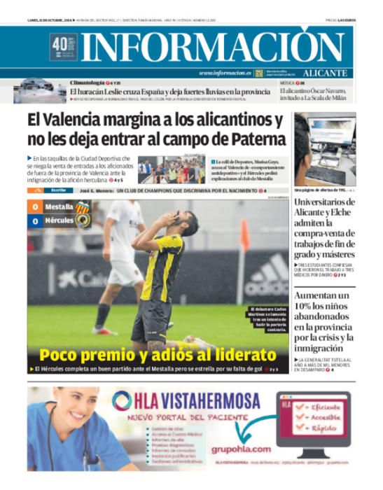 Estas han sido las portadas más destacadas de INFORMACIÓN en 2018