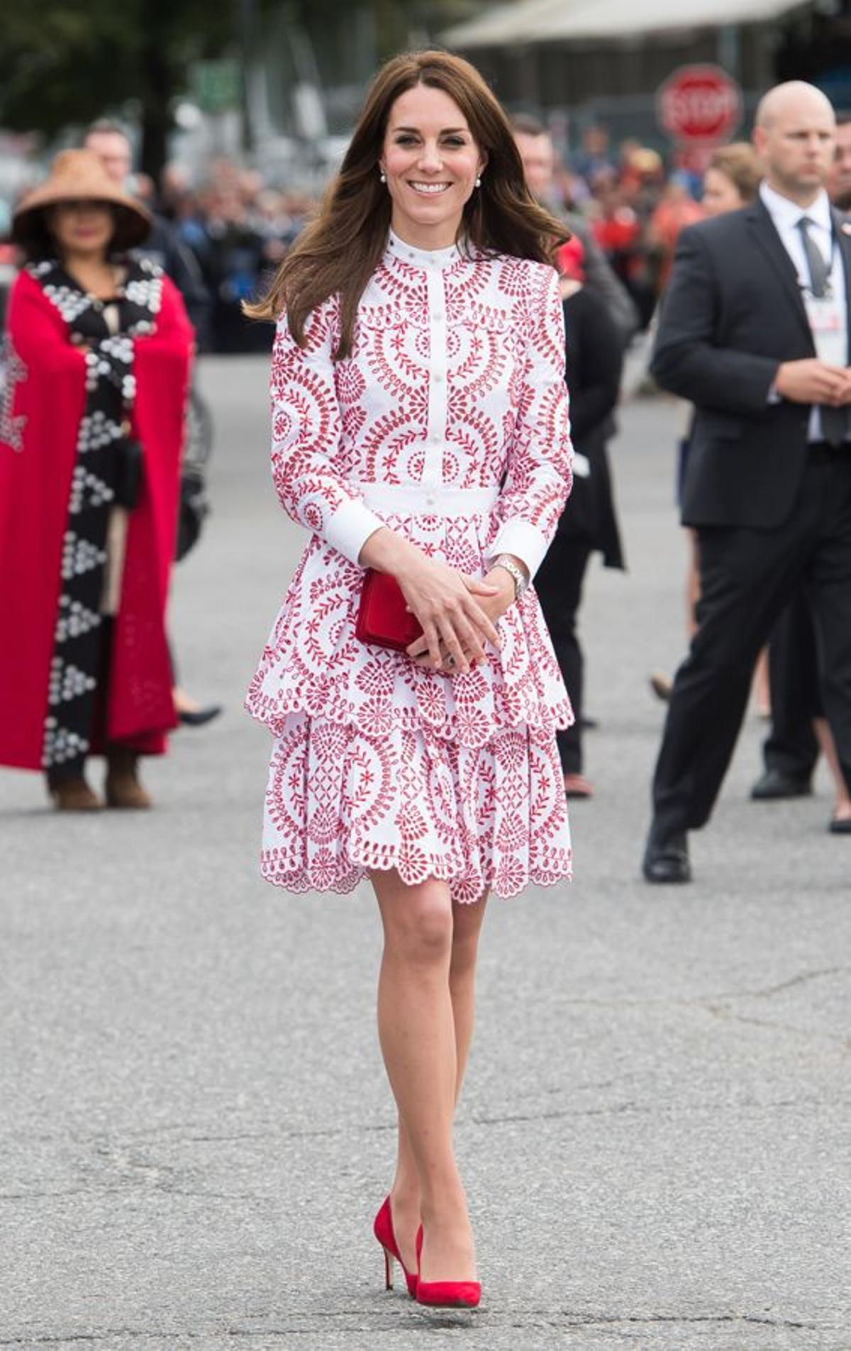 Kate Middleton: vestido estampado volantes