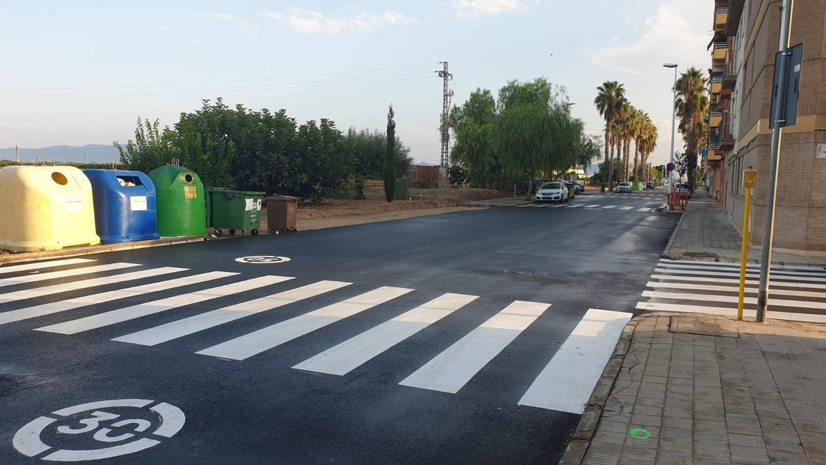 Obras en la Avinguda Regne de València de Foios.