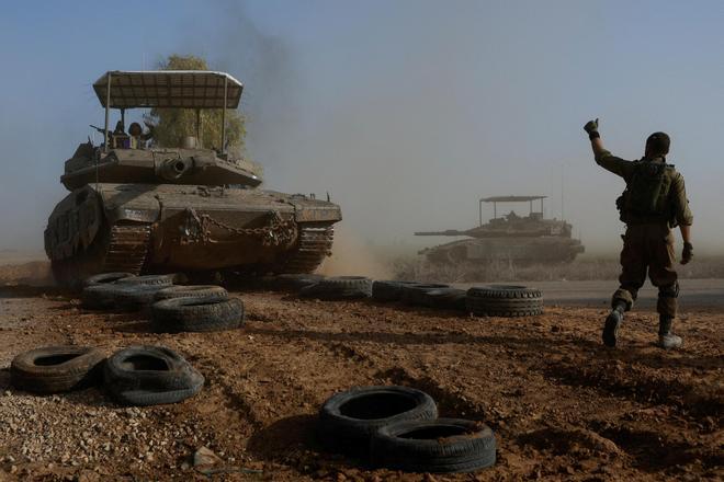 Tanques israelíes en el sur de Gaza.