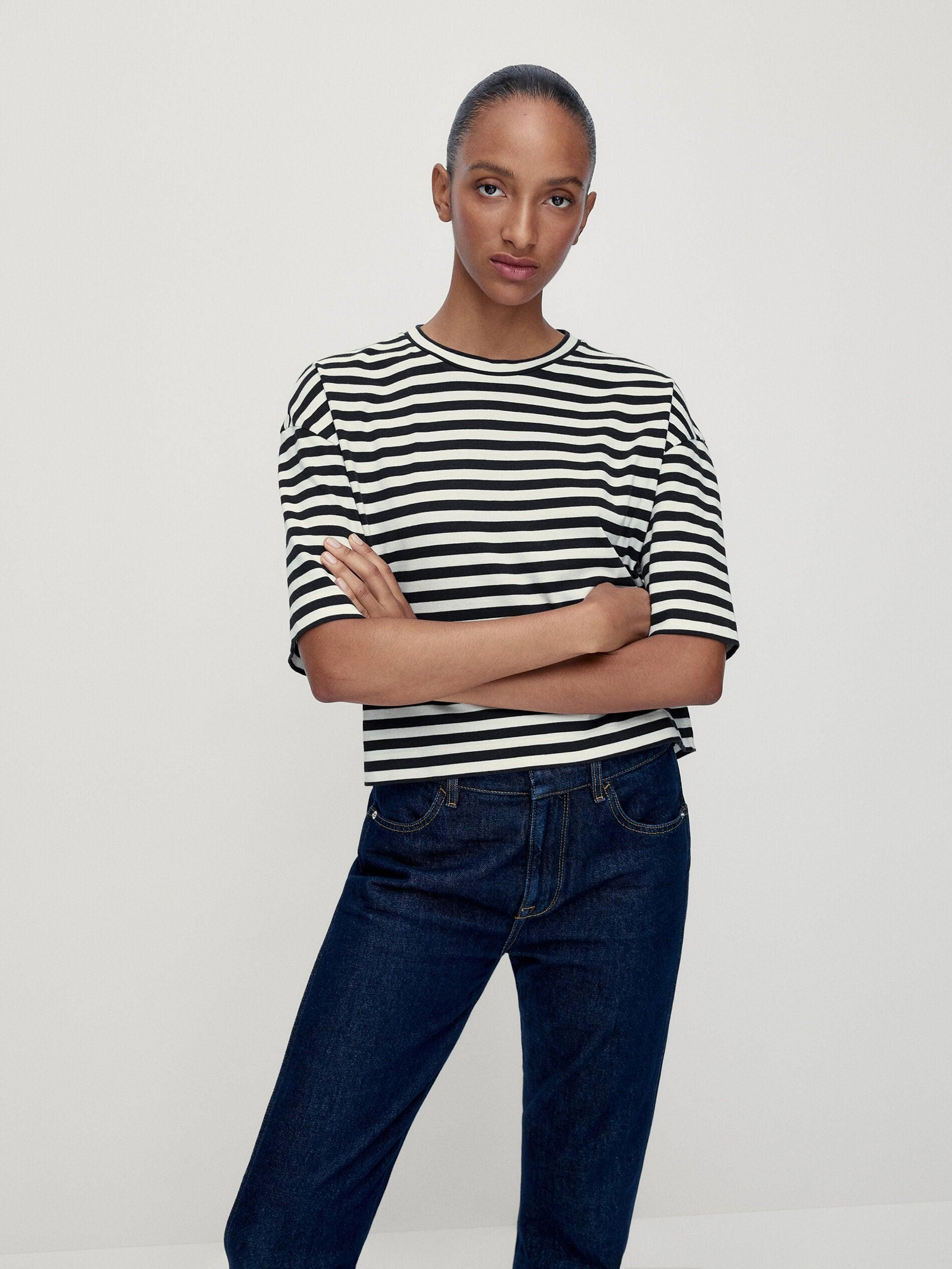 Camiseta rayas 'special prices' de Massimo Dutti