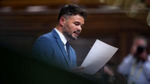 El líder de ERC en Madrid, Gabriel Rufián, en el debate de investidura.