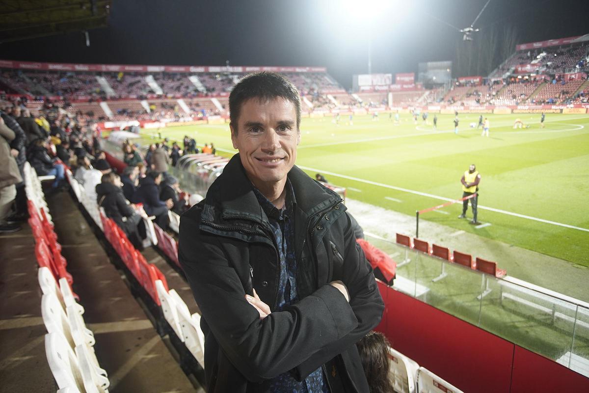 Albert Serra, abans que comencés el Girona-Rayo a Montilivi.