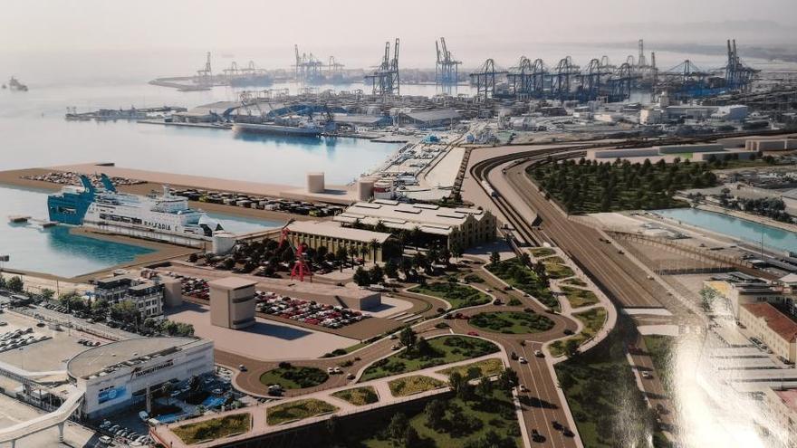 Figuración de la próxima terminal de cruceros que se ubicará en el antiguo astillero de Unión Naval de Levante.