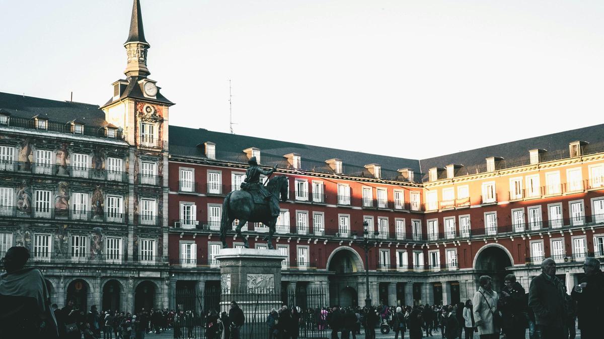 Vista de la Plaza Mayor en Madrid capital