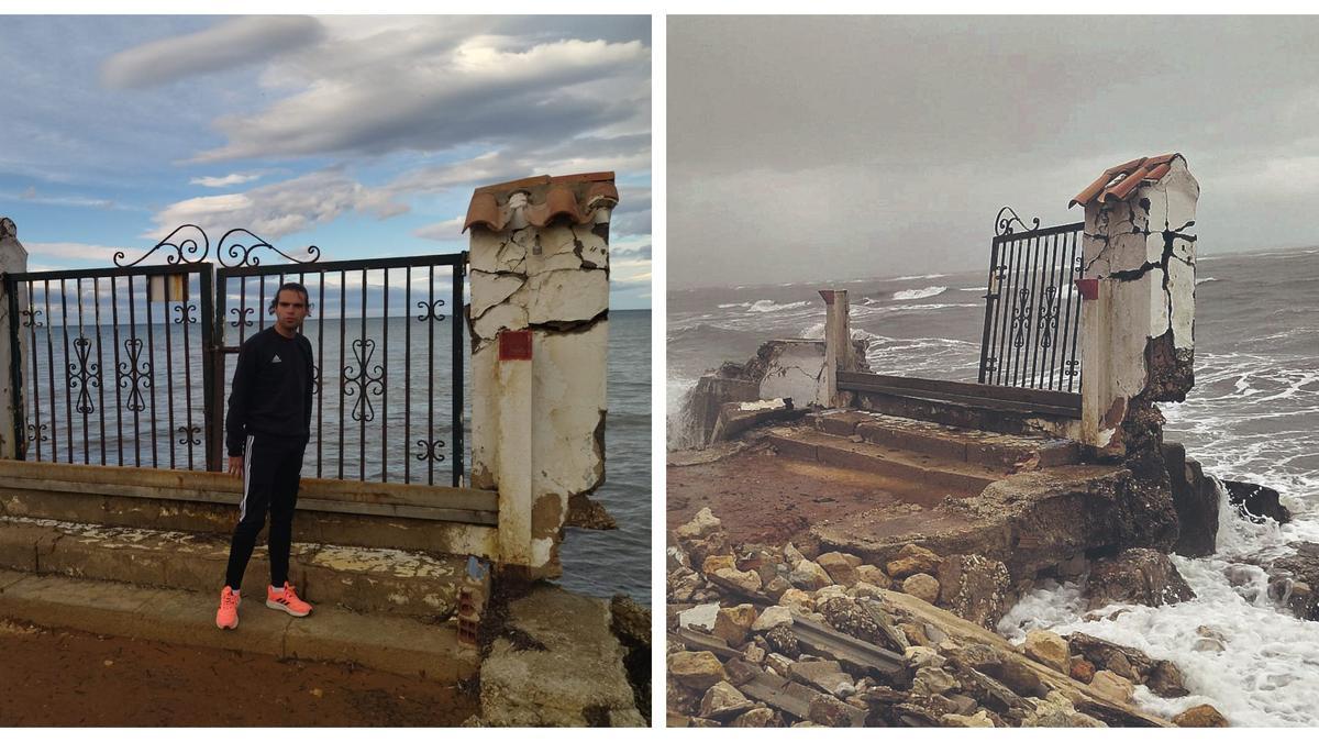 Un temporal con olas de 4 metros derriba en Dénia la ruina que sobrevivió a Gloria