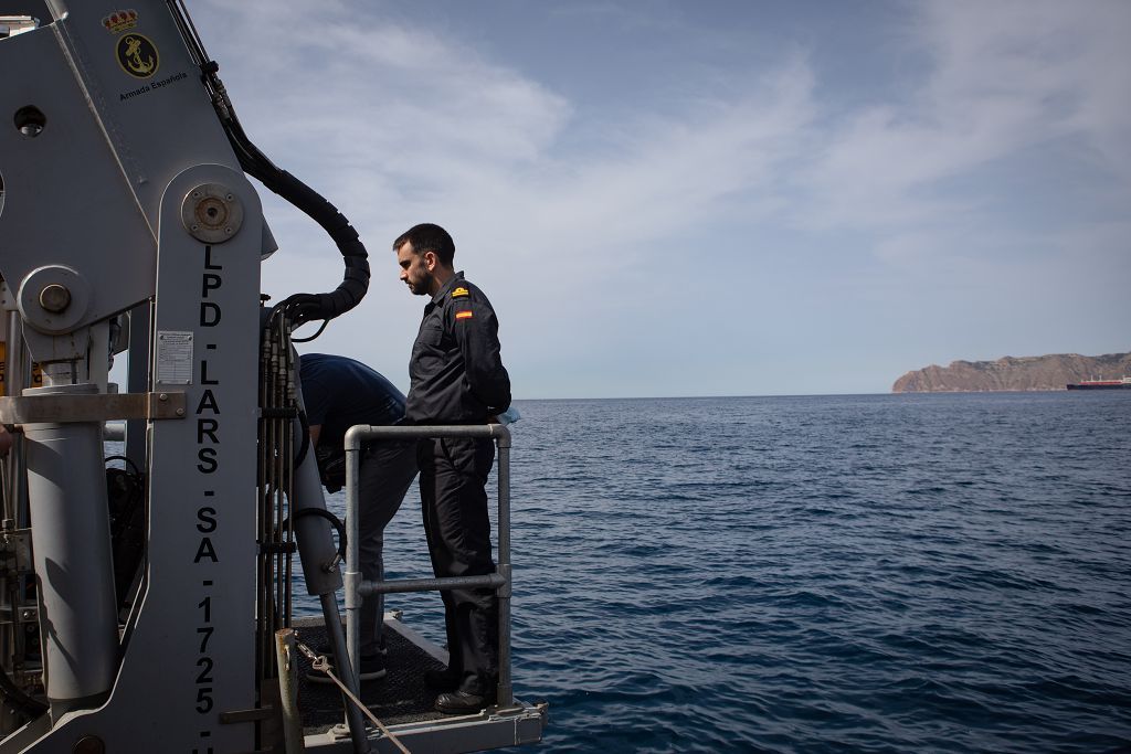 Demostración en Cartagena del nuevo robot de la Armada, el ROV ‘Leopard’