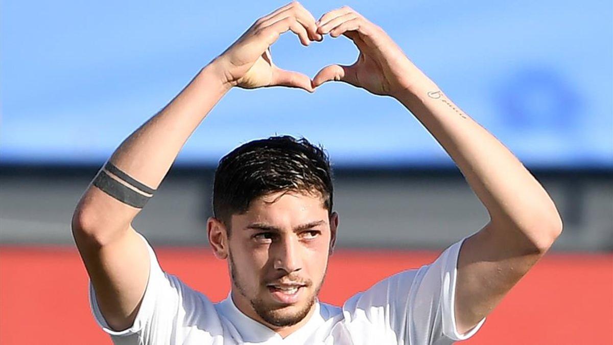 Fede Valverde celebra un gol con el Real Madrid