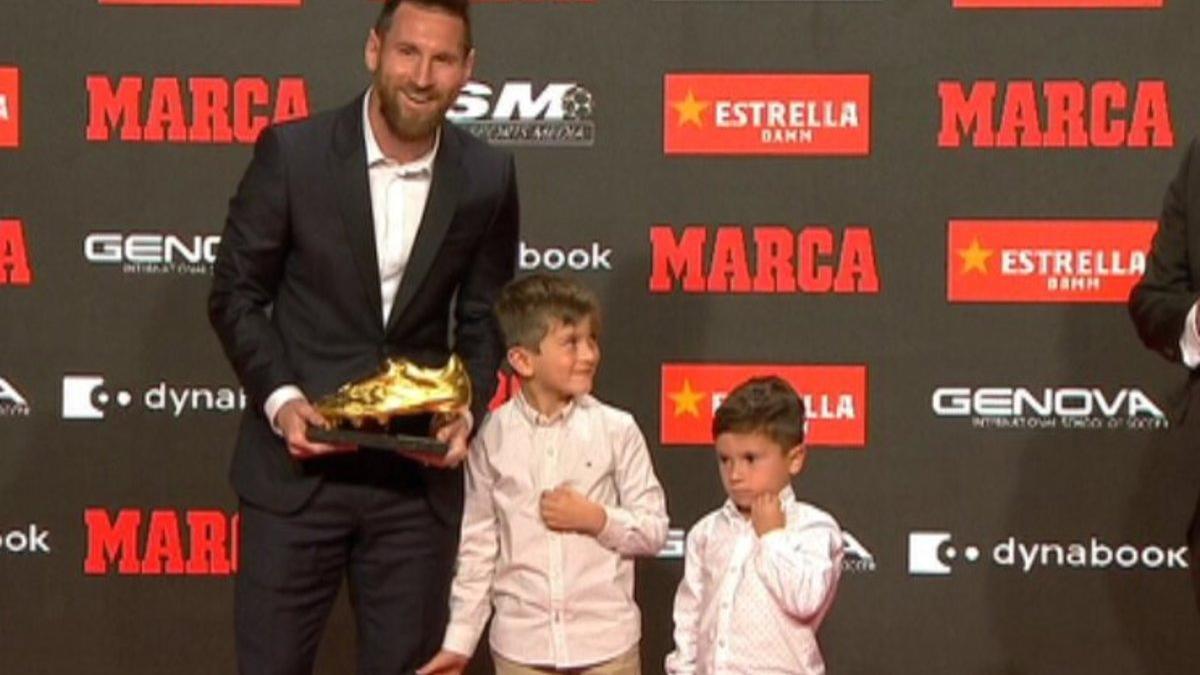 Los hijos de Messi entregaron al crack blaugrana su sexta Bota de Oro