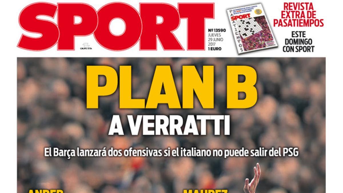 La portada de SPORT de hoy