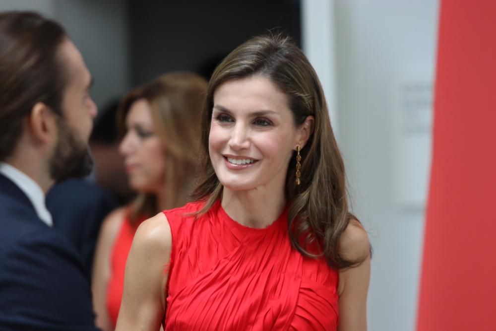 La Reina Letizia visita Málaga para presidir el encuentro de directores del Instituto Cervantes.