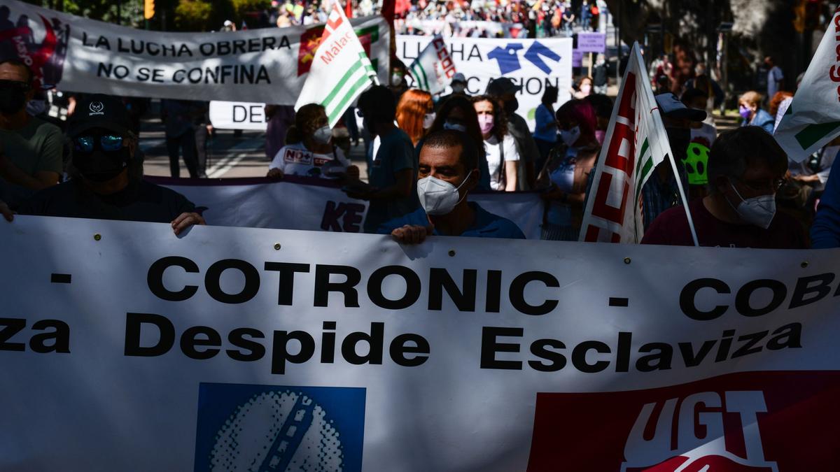 Manifestación del Primero de Mayo en Málaga capital