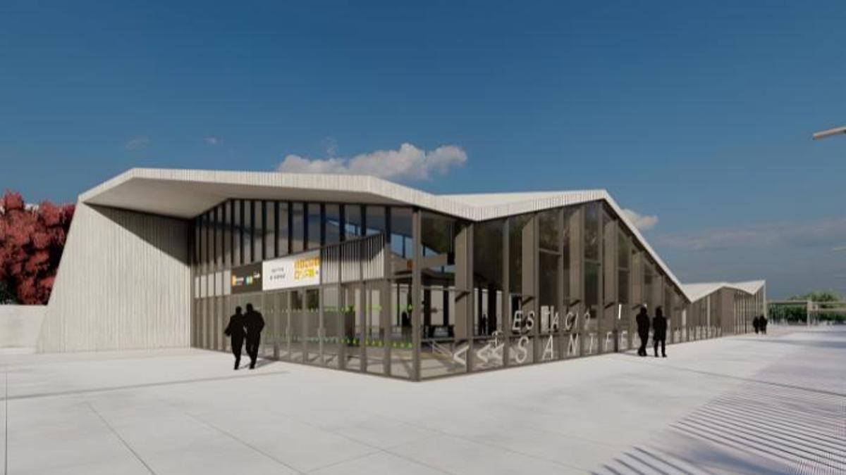Imagen virtual de la futura estación de Sant Feliu de Llobregat.