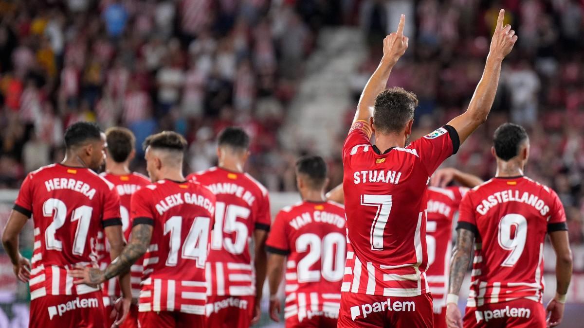 Stuani marcó el primer gol del partido ante el Getafe